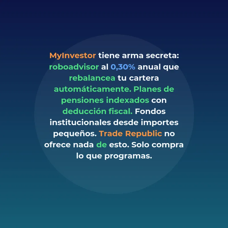 MyInvestor vs Trade Republic 2026: ¿Cuál elegir? - Comparativa completa para el inversor retail español: comisiones, productos, protección y automatización - Carousel Image