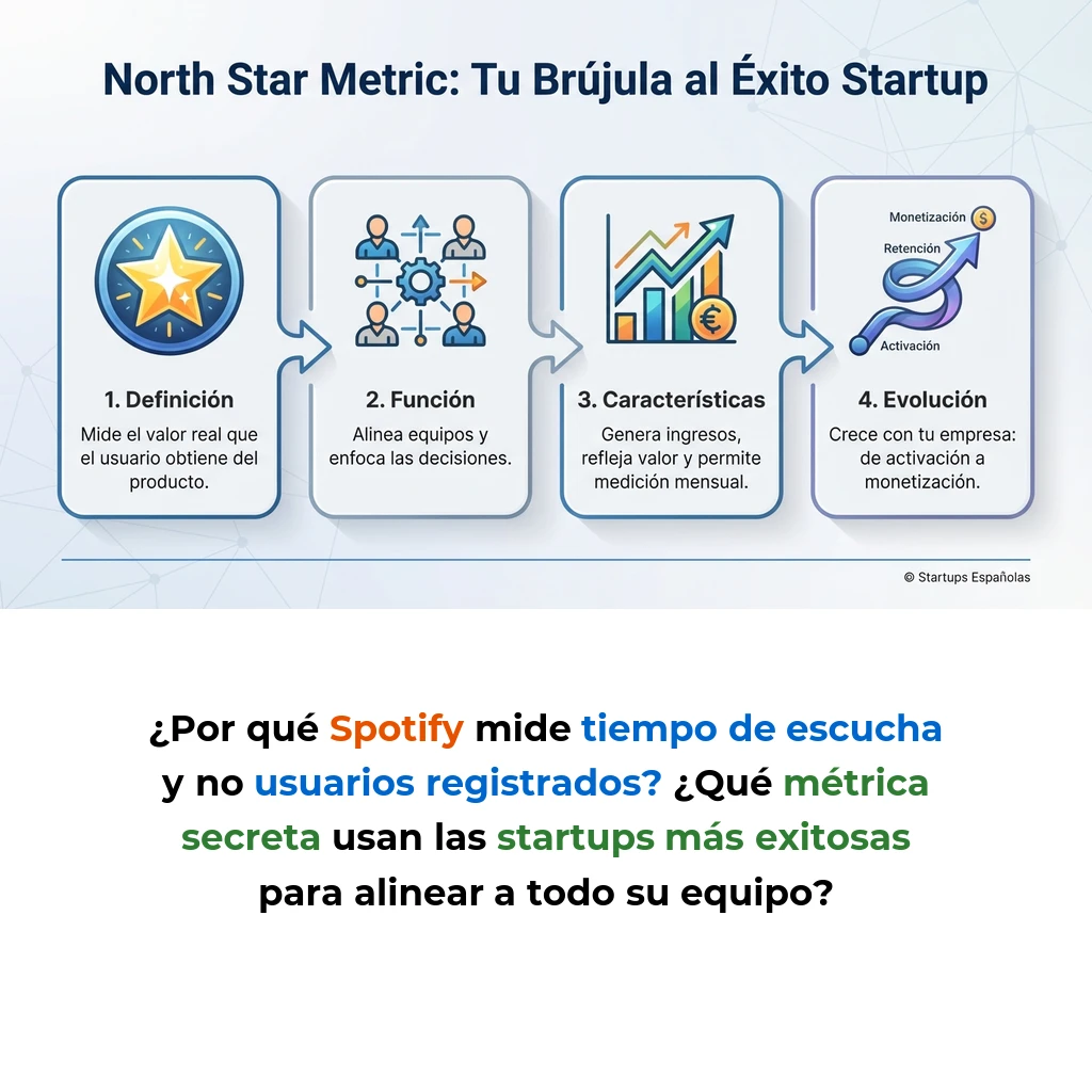 North Star Metric: Qué es y cómo identificar la métrica clave de tu startup - La métrica única que captura el valor real de tu producto y alinea a todo el equipo - Carousel Image