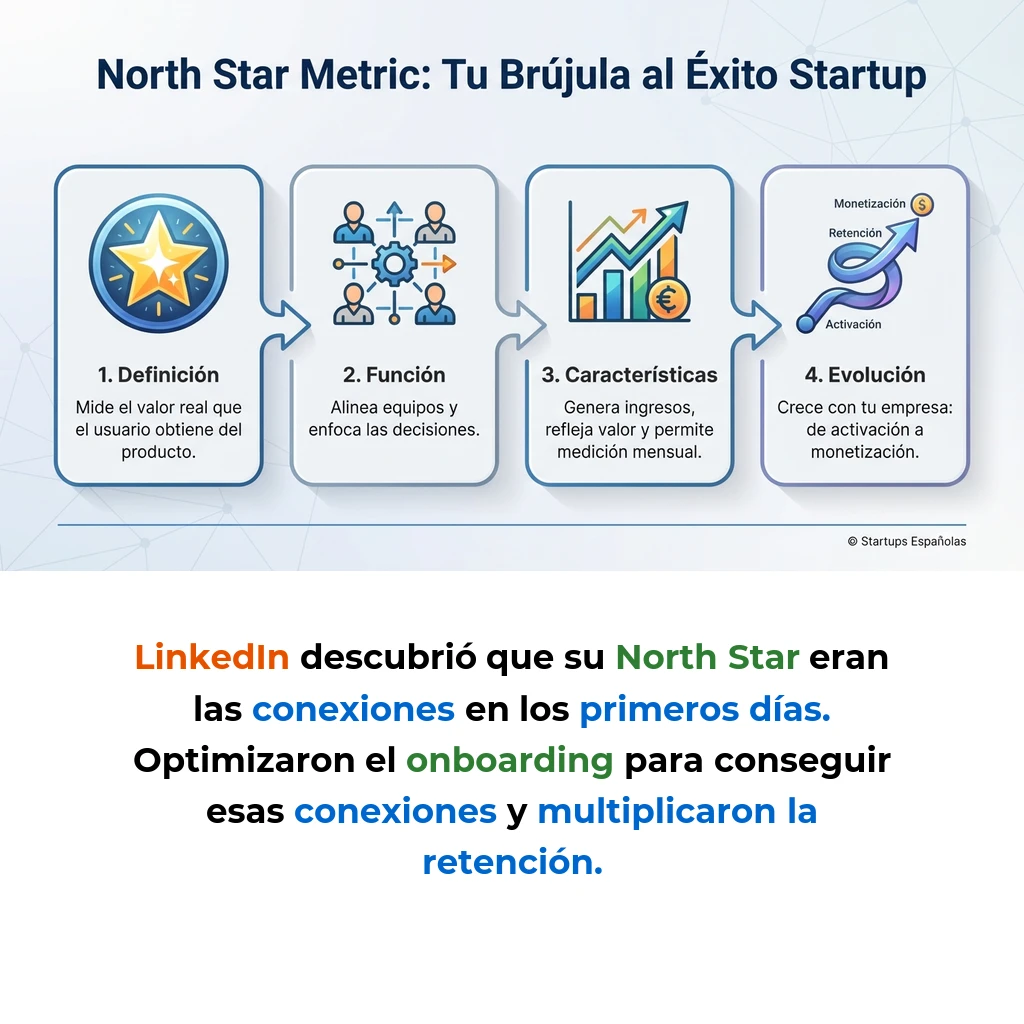 North Star Metric: Qué es y cómo identificar la métrica clave de tu startup - La métrica única que captura el valor real de tu producto y alinea a todo el equipo - Carousel Image