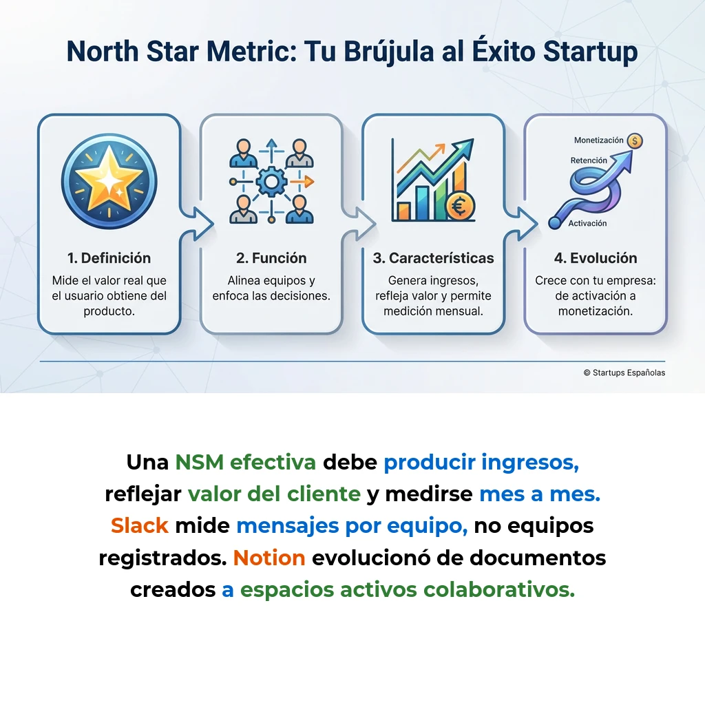North Star Metric: Qué es y cómo identificar la métrica clave de tu startup - La métrica única que captura el valor real de tu producto y alinea a todo el equipo - Carousel Image
