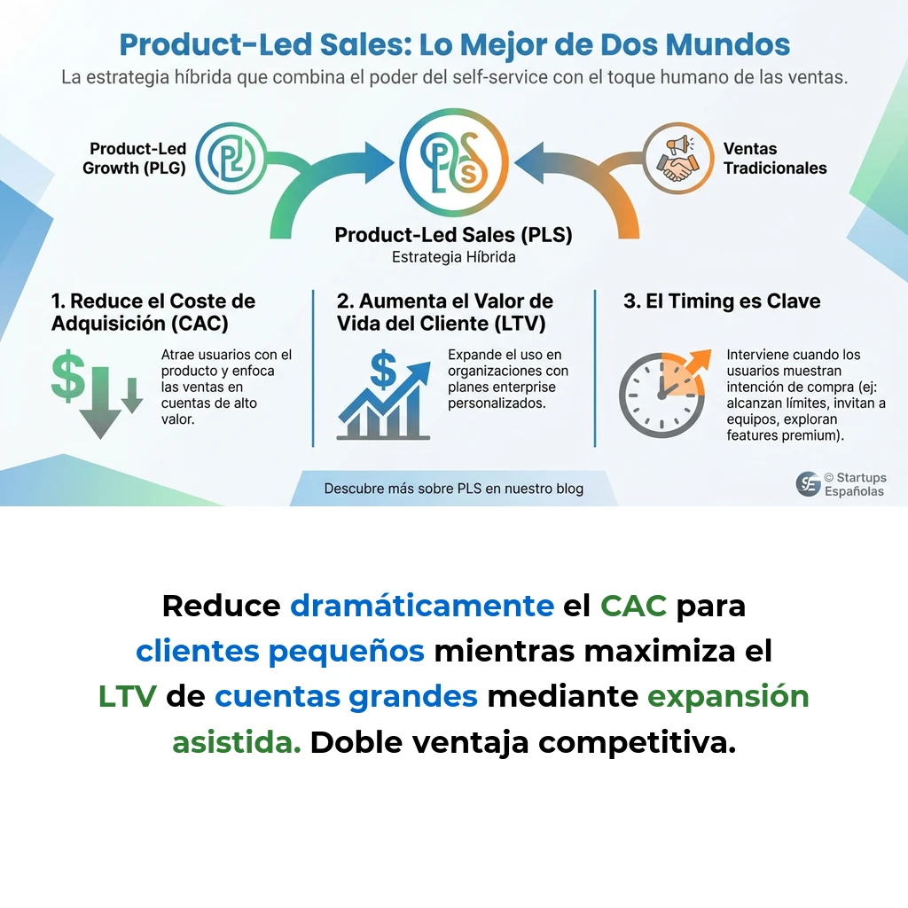Product-Led Sales: Estrategia Híbrida de Self-Service y Ventas Asistidas - Cómo combinar crecimiento autónomo con intervención comercial estratégica - Carousel Image