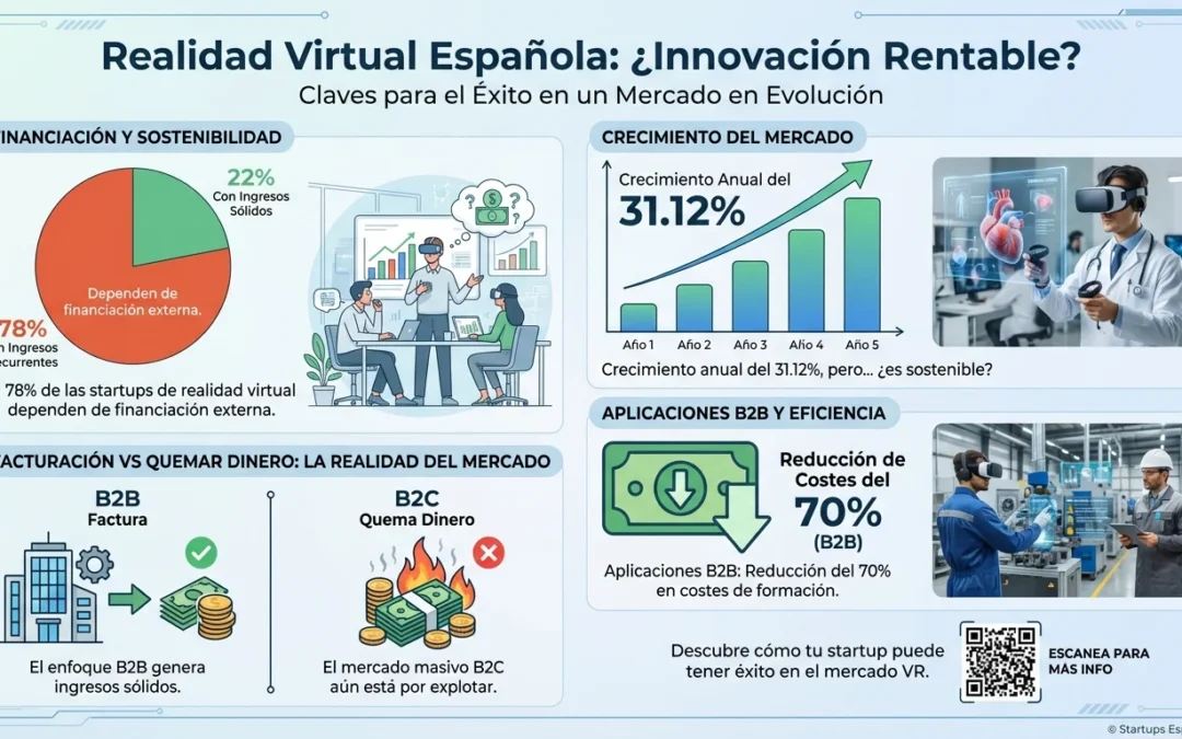 La realidad virtual española: ¿innovación rentable o distracción millonaria? - realidad virtual España, startups VR, tecnología inmersiva, financiación tecnológica, mercado B2B, innovación española