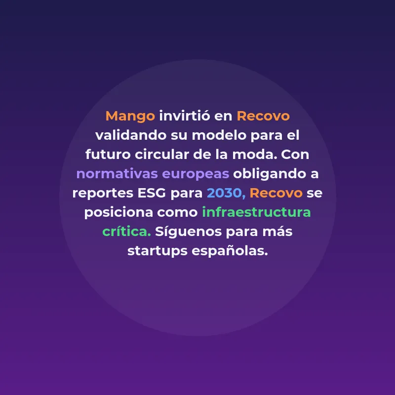 Recovo: La infraestructura SaaS que convierte residuos - La startup barcelonesa pivota de marketplace a software para ayudar a grandes retailers de moda a gestionar, reutilizar y reciclar sus excedentes de tejido con trazabilidad completa - Carousel Image