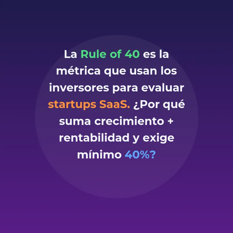 Rule of 40: La métrica esencial para equilibrar crecimiento y rentabilidad en startups SaaS - Cómo esta regla simple se ha convertido en el estándar para evaluar la salud financiera de empresas tecnológicas - Carousel Image