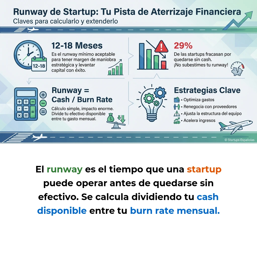 Runway de Startup: Cómo Calcular y Extender tu Pista de Aterrizaje Financiera - La métrica que determina cuánto tiempo puede operar tu startup antes de quedarse sin efectivo - Carousel Image
