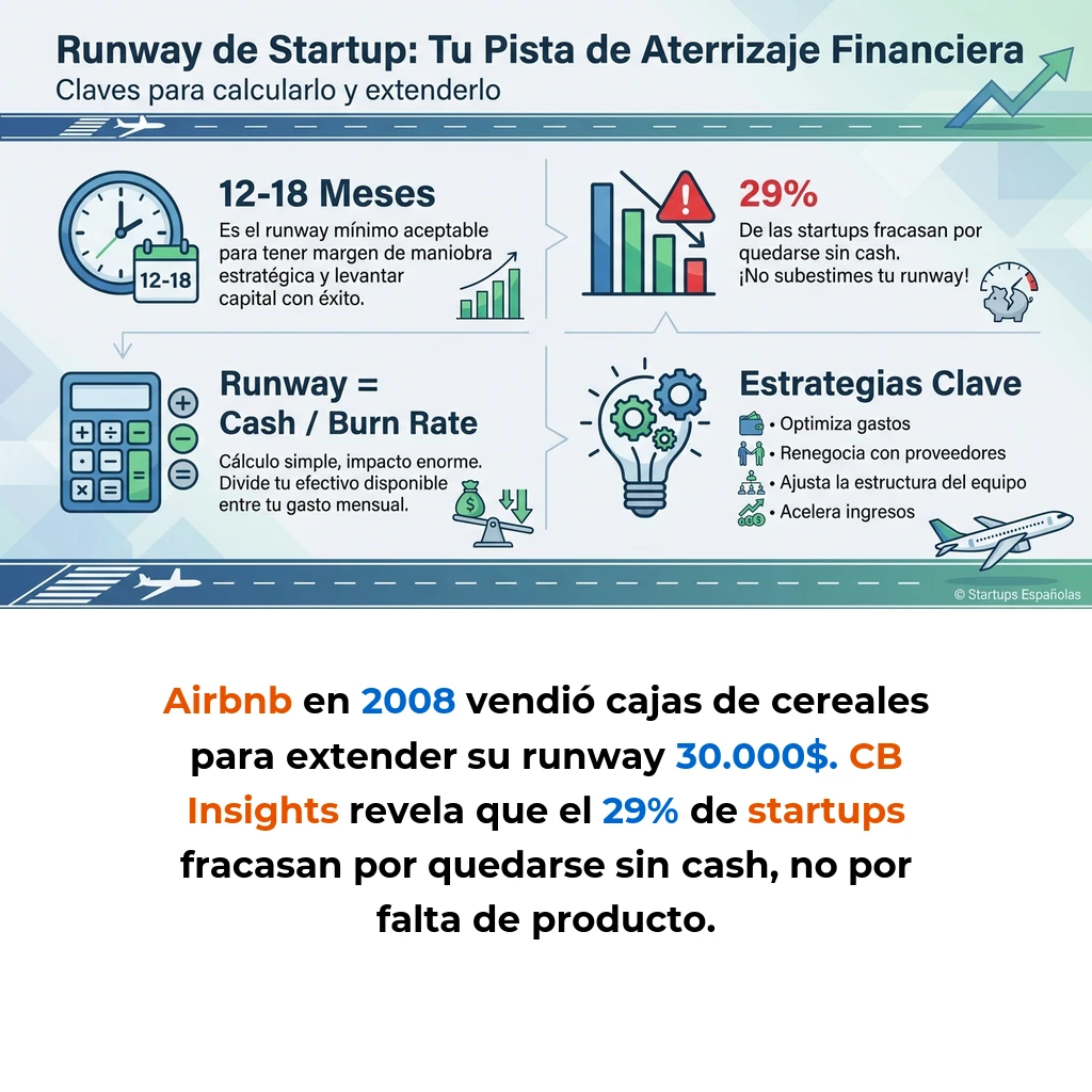 Runway de Startup: Cómo Calcular y Extender tu Pista de Aterrizaje Financiera - La métrica que determina cuánto tiempo puede operar tu startup antes de quedarse sin efectivo - Carousel Image