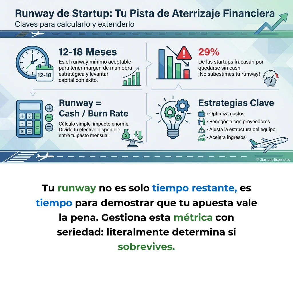 Runway de Startup: Cómo Calcular y Extender tu Pista de Aterrizaje Financiera - La métrica que determina cuánto tiempo puede operar tu startup antes de quedarse sin efectivo - Carousel Image