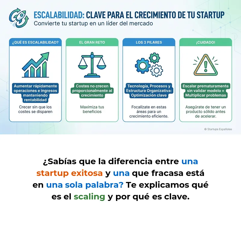Scaling: Qué es la Escalabilidad y Cómo Aplicarla en Startups - La capacidad de crecer sin aumentar costes proporcionalmente - Carousel Image