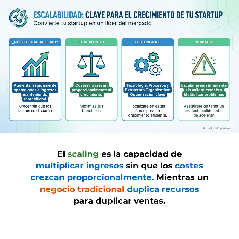 Scaling: Qué es la Escalabilidad y Cómo Aplicarla en Startups - La capacidad de crecer sin aumentar costes proporcionalmente - Carousel Image