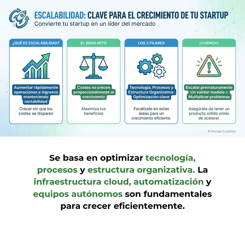 Scaling: Qué es la Escalabilidad y Cómo Aplicarla en Startups - La capacidad de crecer sin aumentar costes proporcionalmente - Carousel Image