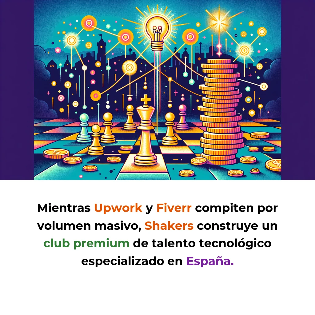 Shakers: La Startup Española que Apuesta por Calidad sobre Cantidad en el Talento Freelance Tech - Con 14 millones en financiación y una comunidad de 10.000 profesionales validados, Shakers desafía el modelo de volumen masivo de Upwork y Fiverr - Carousel Image