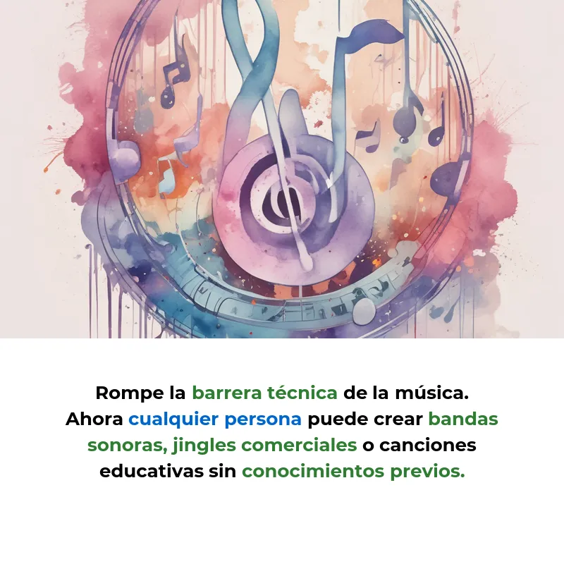 Suno AI: Crea canciones completas con solo escribir una frase - La plataforma que convierte texto en música profesional en menos de un minuto, sin necesidad de saber tocar ningún instrumento - Carousel Image