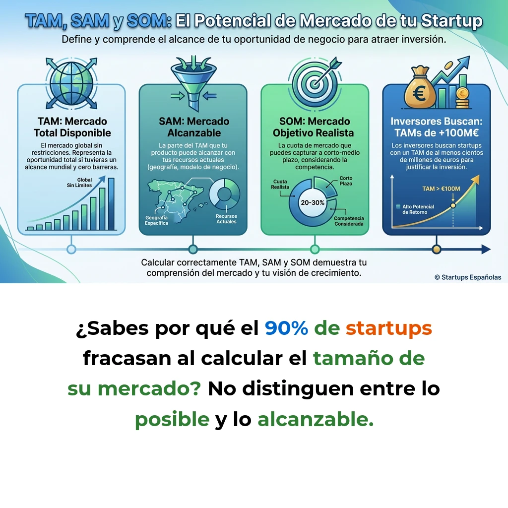 TAM, SAM y SOM: Cómo Calcular el Potencial de Mercado de una Startup - Guía práctica para entender y calcular las tres métricas fundamentales de análisis de mercado - Carousel Image