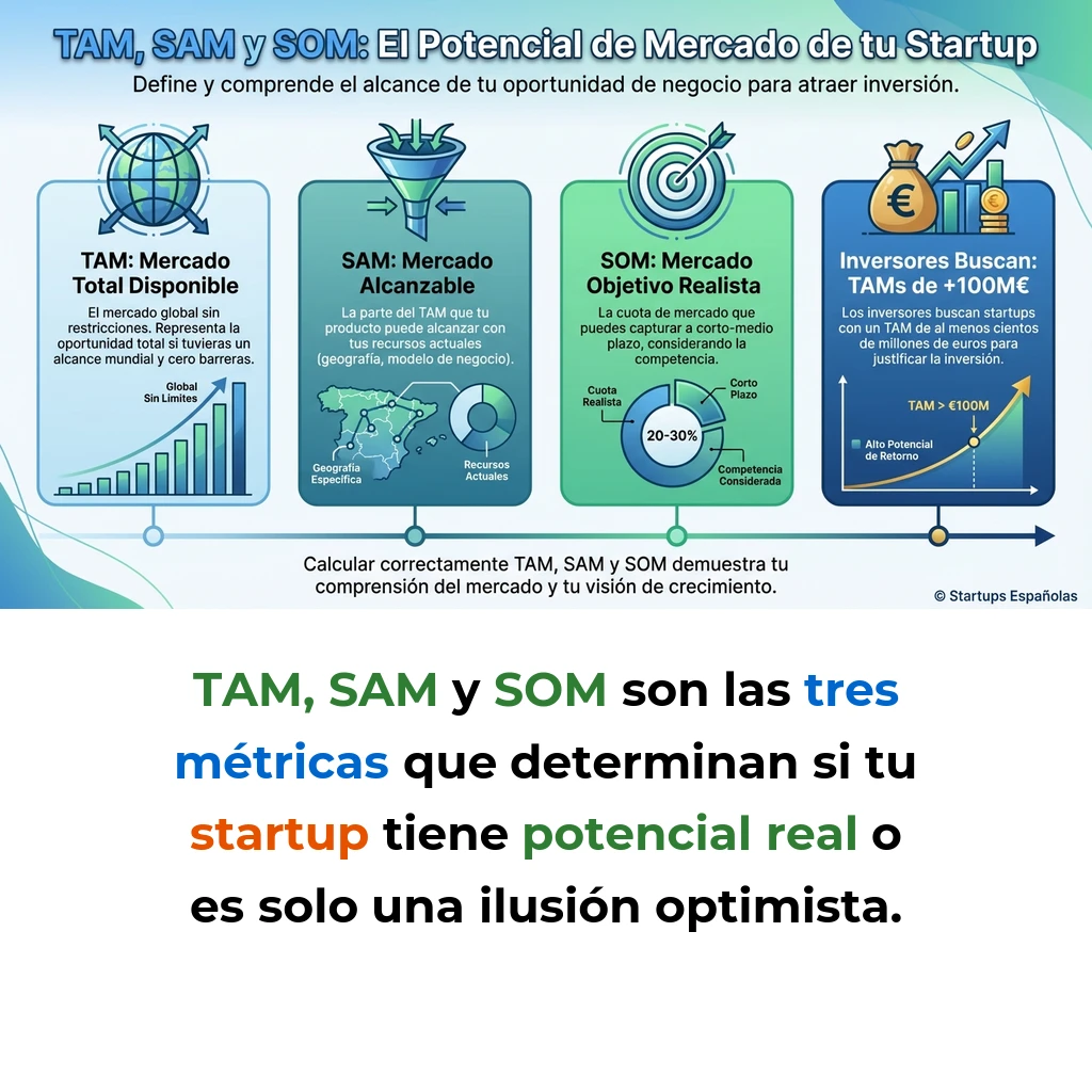 TAM, SAM y SOM: Cómo Calcular el Potencial de Mercado de una Startup - Guía práctica para entender y calcular las tres métricas fundamentales de análisis de mercado - Carousel Image
