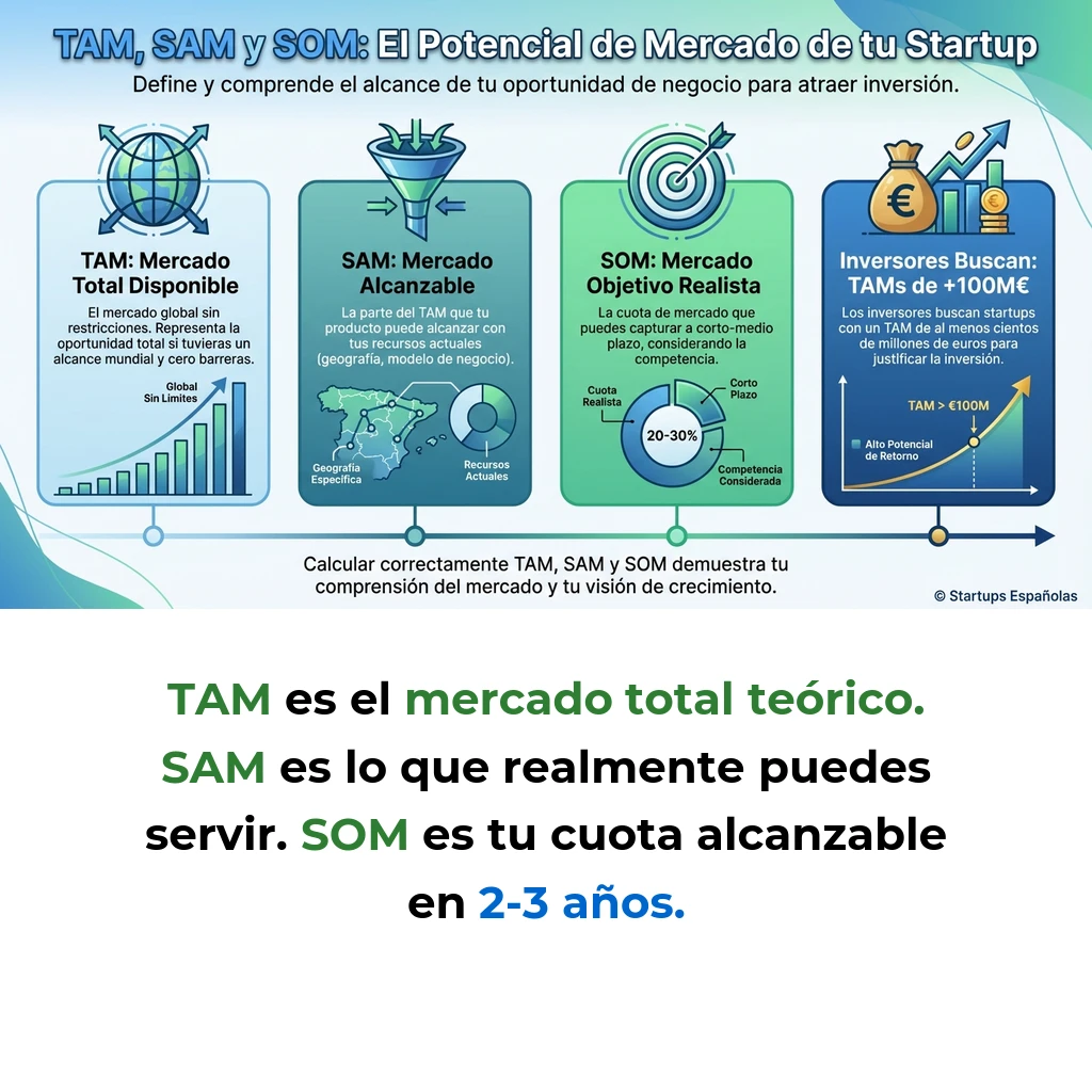 TAM, SAM y SOM: Cómo Calcular el Potencial de Mercado de una Startup - Guía práctica para entender y calcular las tres métricas fundamentales de análisis de mercado - Carousel Image