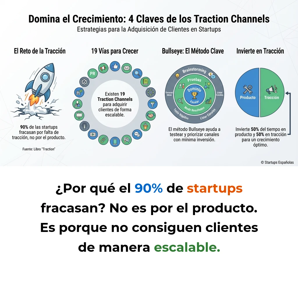 Traction Channels: El Framework de 19 Canales para Adquisición de Clientes en Startups - El proceso sistemático de Gabriel Weinberg y Justin Mares para identificar y dominar canales de crecimiento escalables - Carousel Image