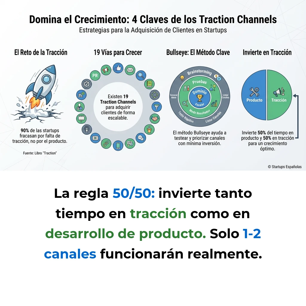 Traction Channels: El Framework de 19 Canales para Adquisición de Clientes en Startups - El proceso sistemático de Gabriel Weinberg y Justin Mares para identificar y dominar canales de crecimiento escalables - Carousel Image