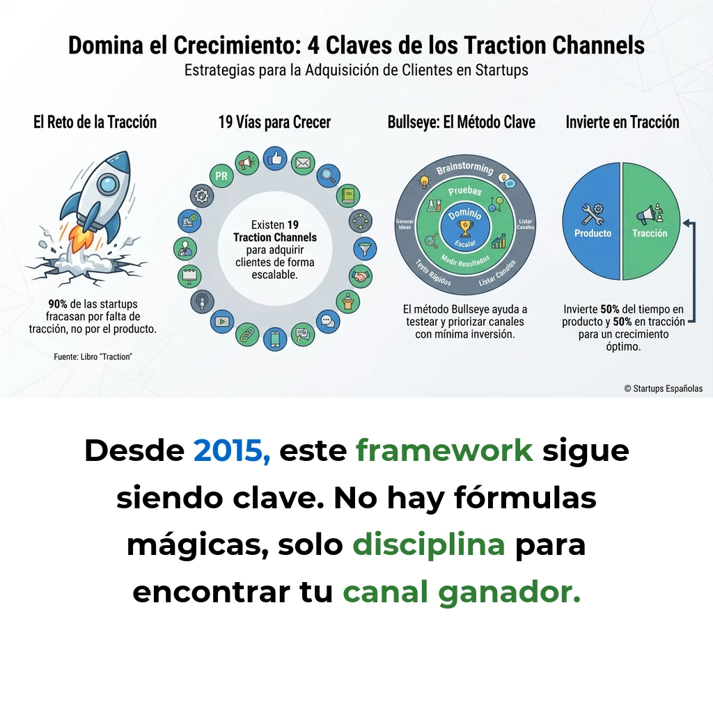 Traction Channels: El Framework de 19 Canales para Adquisición de Clientes en Startups - El proceso sistemático de Gabriel Weinberg y Justin Mares para identificar y dominar canales de crecimiento escalables - Carousel Image