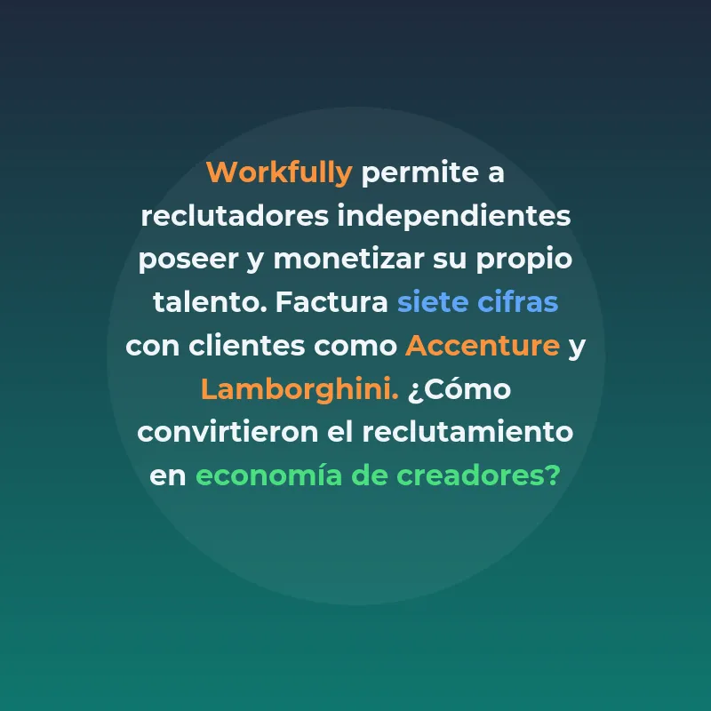 Workfully: El marketplace que convierte a reclutadores en dueños de su talento - La startup barcelonesa permite a reclutadores independientes monetizar sus pools de talento como creadores, con clientes como Accenture y Lamborghini - Carousel Image